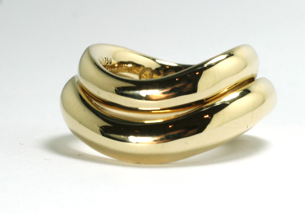 Gold wedding rings - rings molded from wax