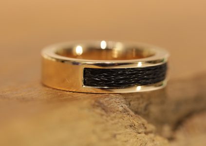 Gold ring with horse hair