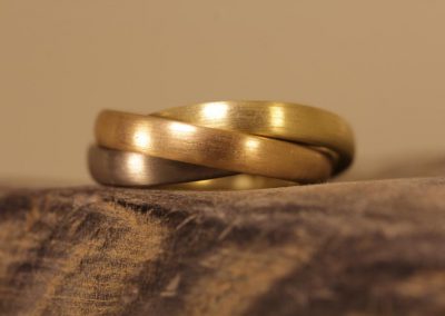 bellissimo anello gioco opaco tricolore oro grigio oro rosa oro giallo