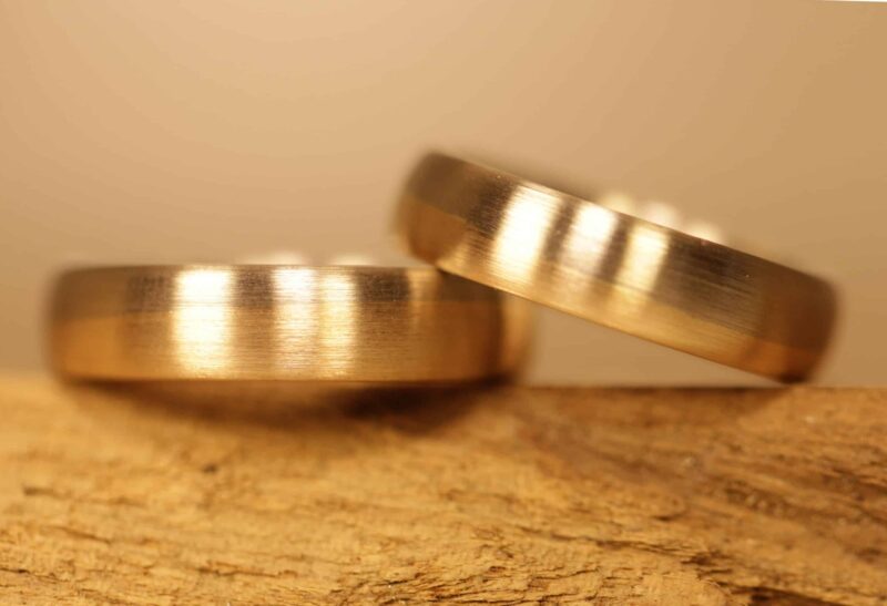 Wedding rings wave ring 585 rose gold & gray gold