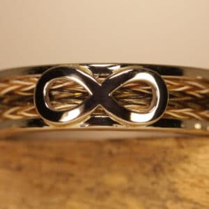 Horse hair ring 585 white gold with infinity symbol