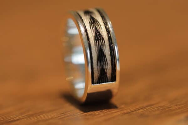 Horse hair ring 925 silver