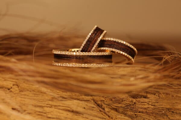 Horsehair creoles 585 rose gold with diamond
