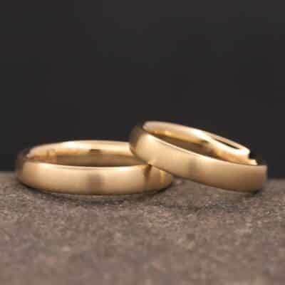 plain matte oval gold wedding rings schmuckgarten