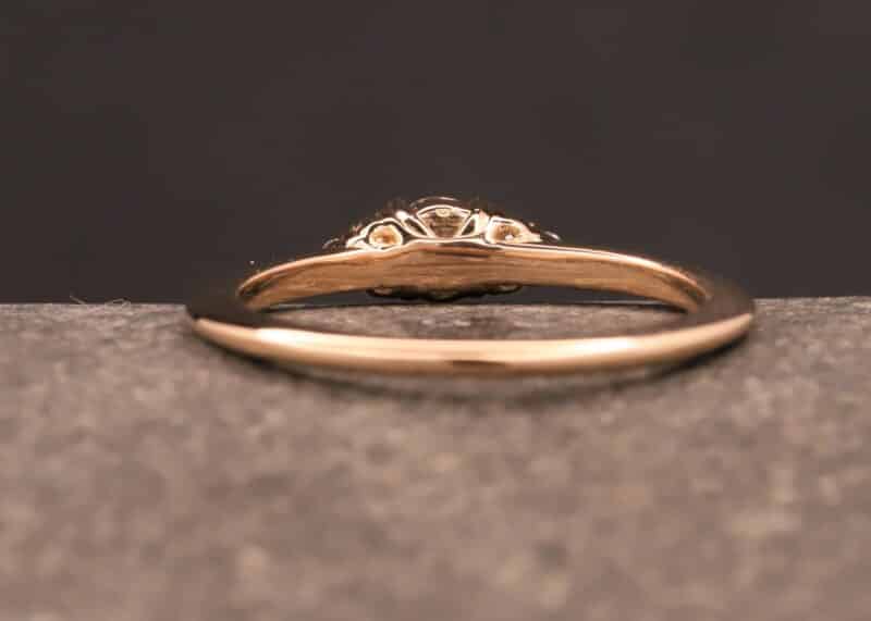 Engagement ring rose gold with multiple synthetic diamonds Schmuckgarten