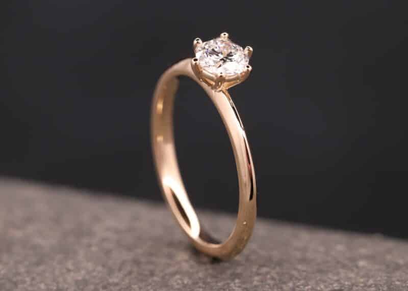 rose gold solitaire ring mit diamant