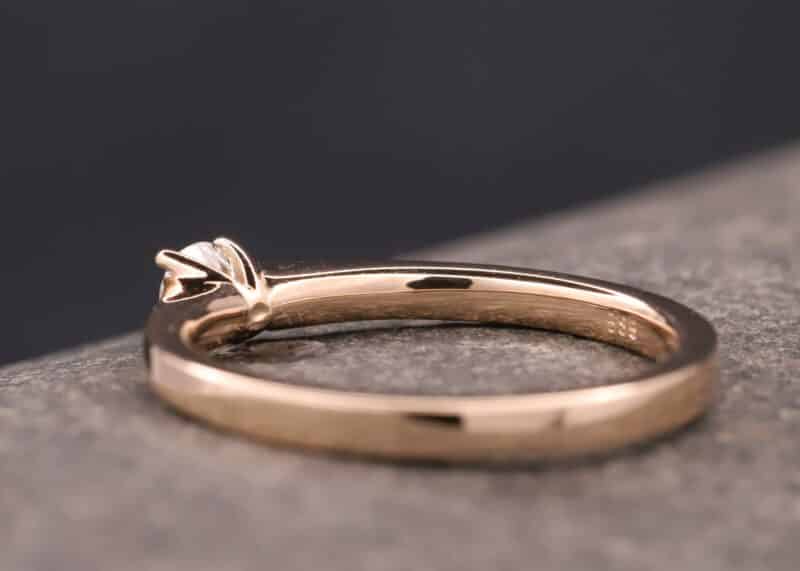 engagement ring - solitaire ring in gold with diamond