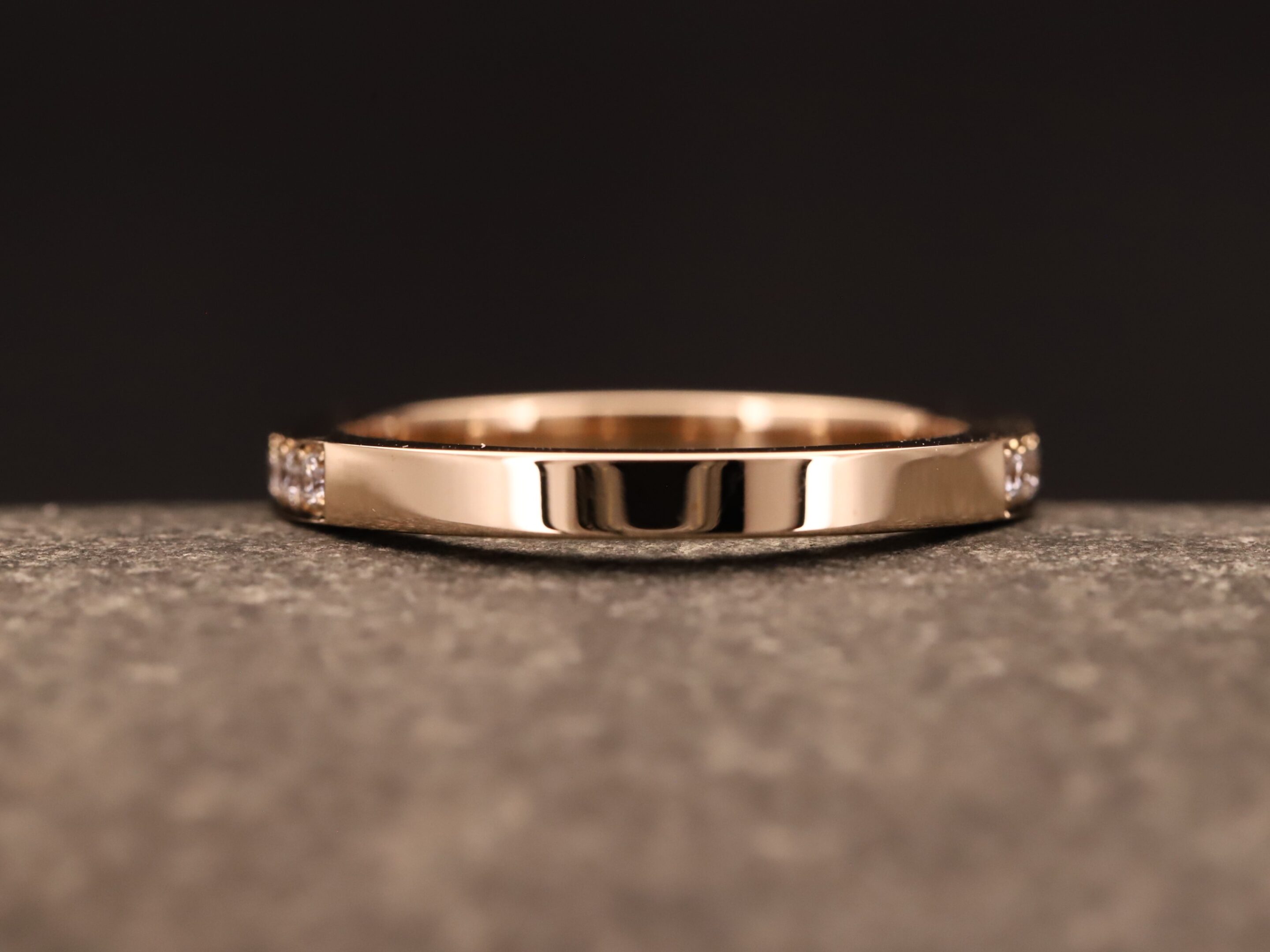 Beisteckring mit Fadenfassung in 585er Rosegold mit synthetischen Brillanten je 0,015ct – Bild 3