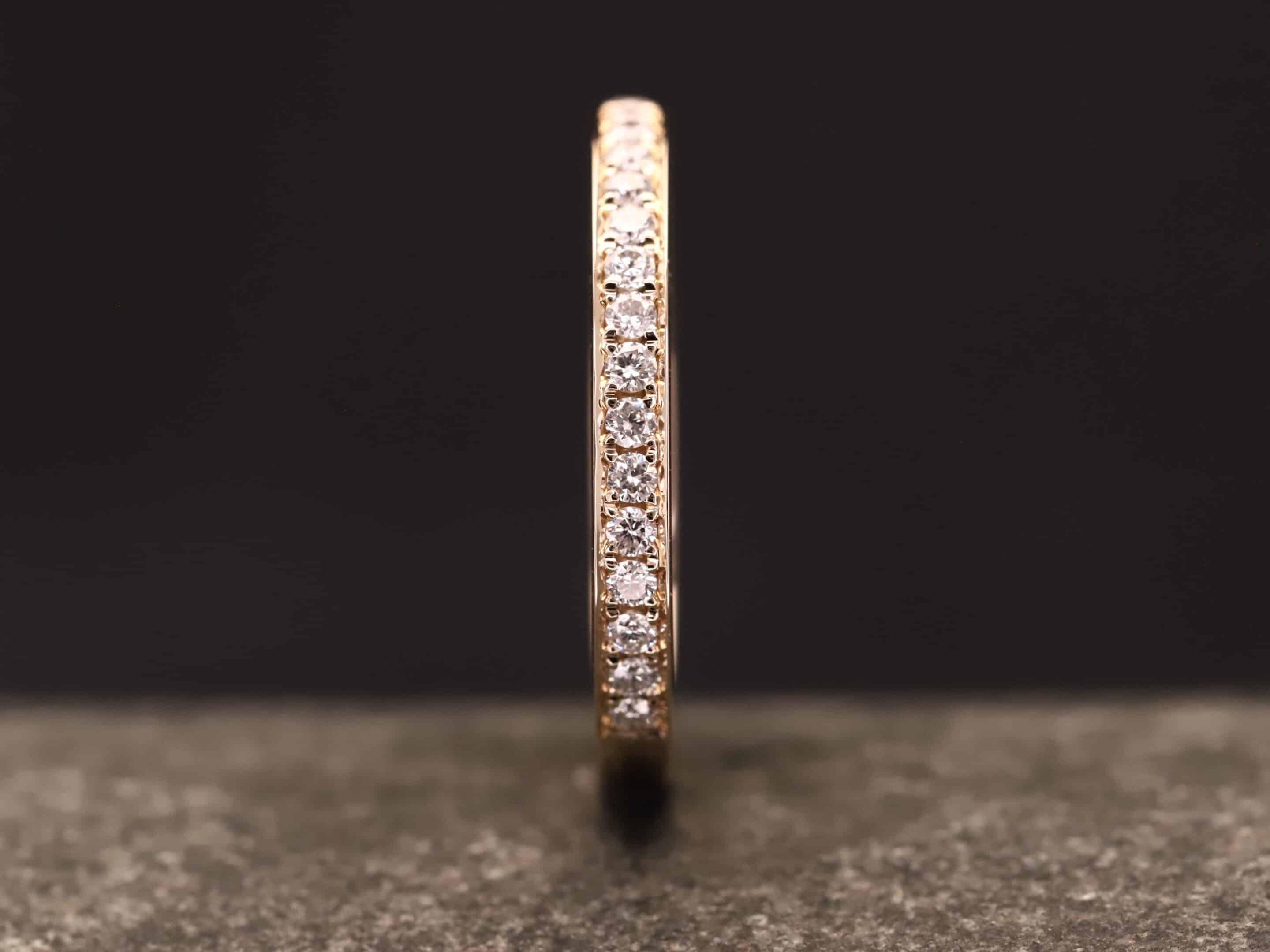 Beisteckring mit Fadenfassung in 585er Rosegold mit synthetischen Brillanten je 0,015ct – Bild 4
