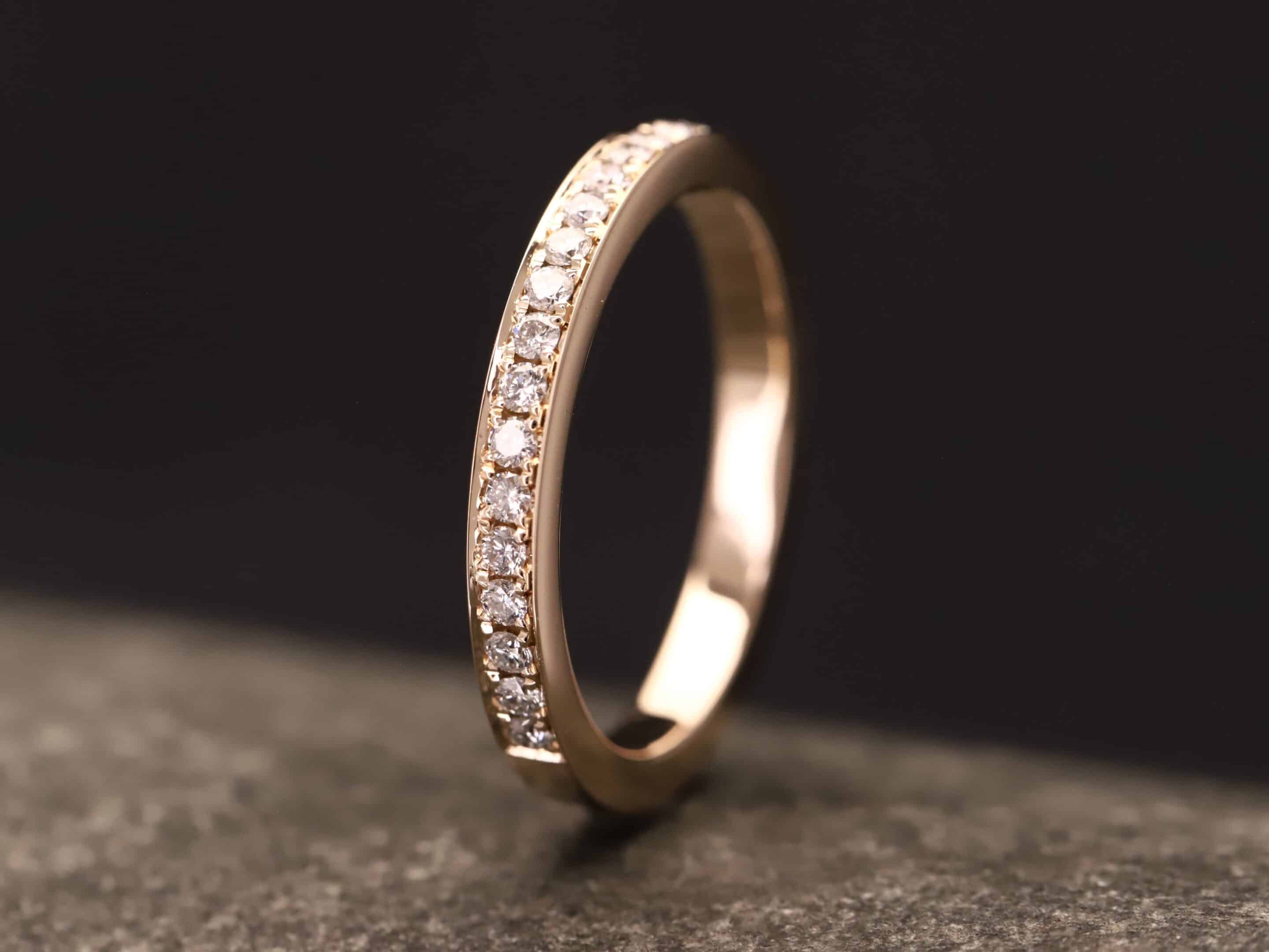 Beisteckring mit Fadenfassung in 585er Rosegold mit synthetischen Brillanten je 0,015ct – Bild 5