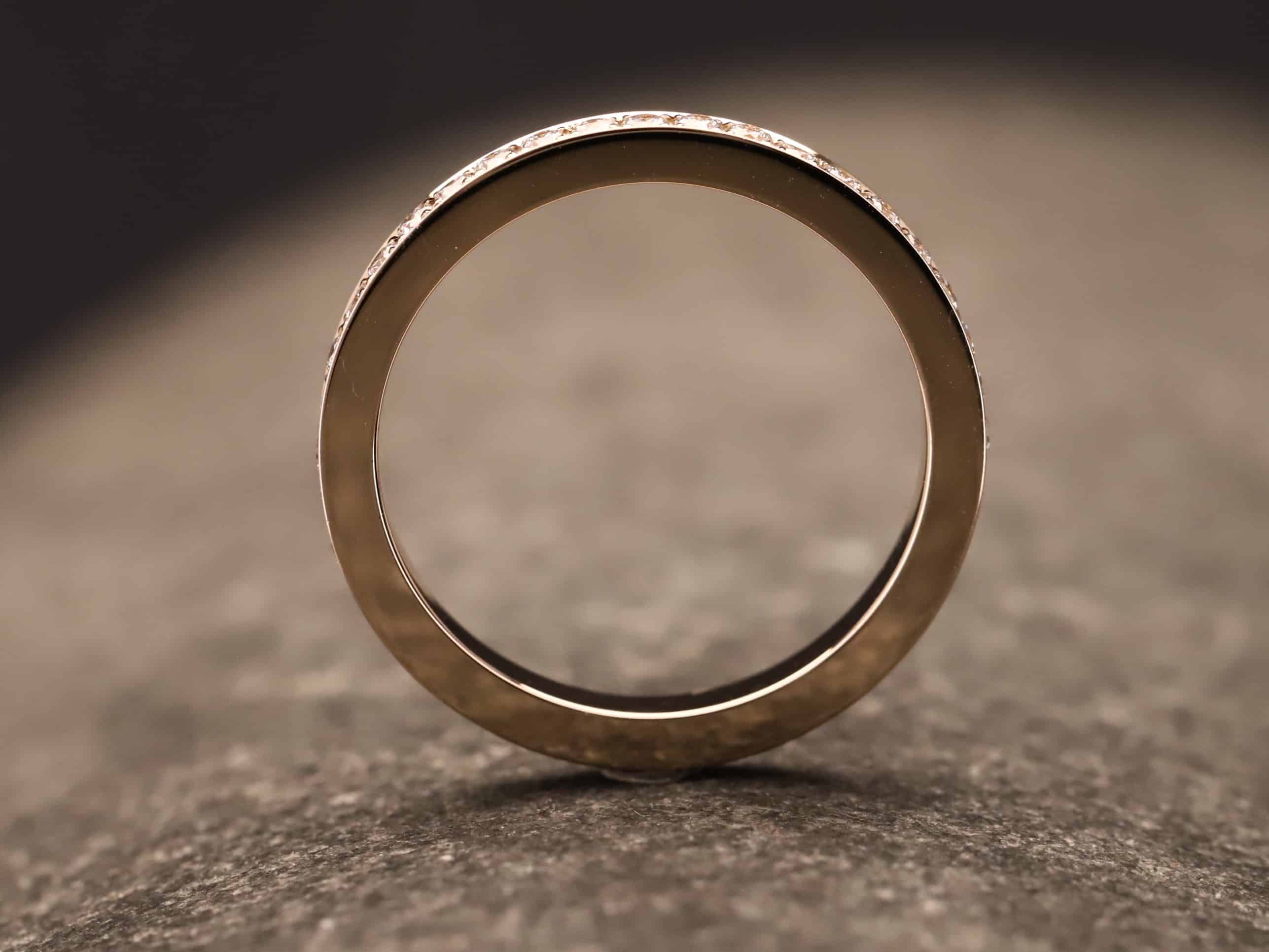 Beisteckring mit Fadenfassung in 585er Rosegold mit synthetischen Brillanten je 0,015ct – Bild 7