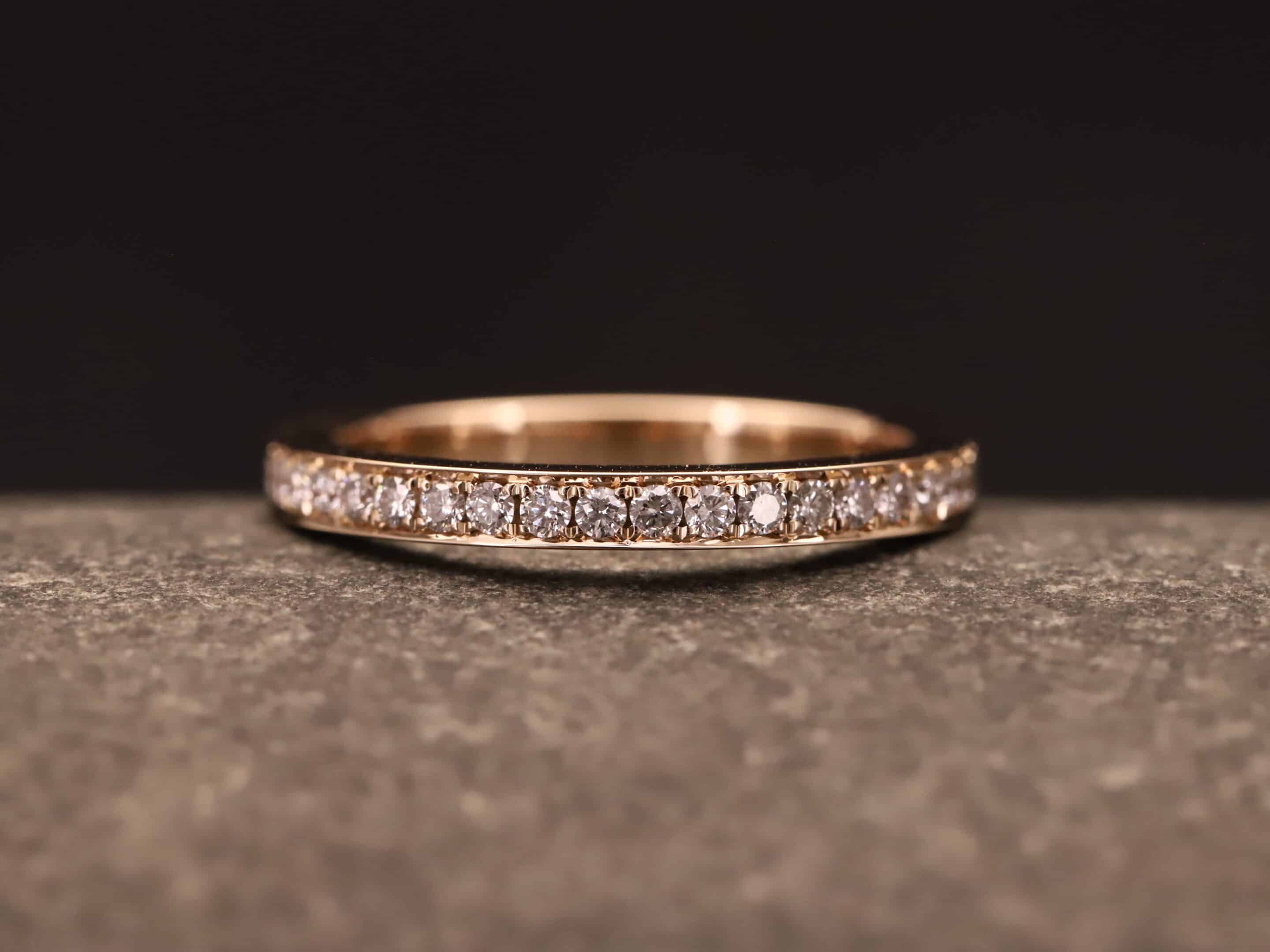 Beisteckring mit Fadenfassung in 585er Rosegold mit synthetischen Brillanten je 0,015ct – Bild 9